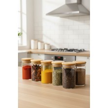Empressco Kitchen Way Bambu Conta Kapaklı 6 Lı Cam Kavanoz Set 125ML Borosilikat Baharat Erzak Saklama Seti KW-374 - Fiyatı, Yorumları