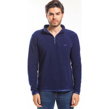 Slazenger SANNE IN Erkek Dik Yaka Fermuarlı Lacivert Polar