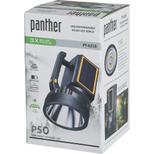 Panther USB Şarjlı Solar LED El Feneri 3500 Lümen Powerbank Özellikli PT-6216