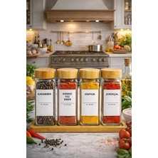Empressco Rosemor 4’lü Baharatlık Set Stantlı Bambu Kapaklı Etiketli Cam Kare Formlu Baharatlık Takımı Serpme Başlıklı - Fiyatı, Yorumları