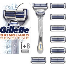 Gillette Skinguard Tıraş Makinesi +Yedek Tıraş Bıçağı  8 'li +Çanta