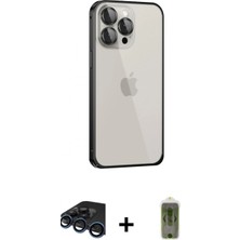 Marsilyan™- iPhone 15 Pro Max Kılıf Eksen Form Serisi - Siyah Joko Magic 5d Hayalet Cam + Raze Metal Kamera Lens - Lt