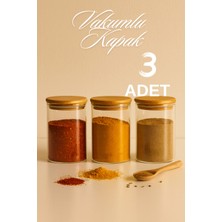 Empressco Zuri Design 3’lü Düz Cam Baharatlık Seti – Hava Geçirmez Bambu Vakum Kapaklı Kavanoz Seti 610 ml - Fiyatı, Yorumları