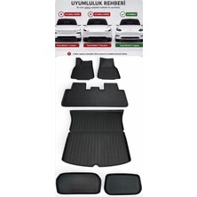 Li Parts Tesla Model Y Fit Kalıp Tpe 3D Havuzlu Premium Paspas Set 6 lı Set Enjeksiyon