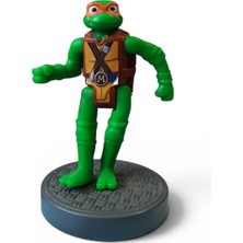 Hureggo Vintage Ninja Kaplumbağalar Michelangelo Kanalizasyon Kapağı Stantlı Burger King Oyuncak Figürü 8.5 cm