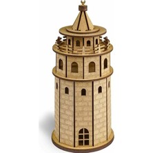 Südor Wood Ahşap Kendin Yap Maket Galata Kulesi 100 x 100 x 230 mm