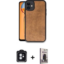 Marsilyan™- iPhone 11 Kılıf Kıvılcım Işık Serisi - Siyah Bilvis Hayalet Cam Ekran Koruyucu + Pvd Metal Kamera Lens - Mı