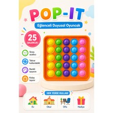 Güzelyüz Avm Pop It Push Bubble Fidget Özel Pop Duyusal Oyuncak Zihinsel Stres Oyuncağı Rainbow Renk Kare
