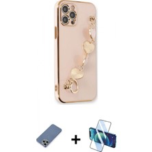 Marsilyan™- iPhone 12 Pro Kılıf Nova Işık Prime - Siyah 3D Antistatik Seramik Nano Ekran Koruyucu + Metal Kamera Lens Koruma Cam - Akyl