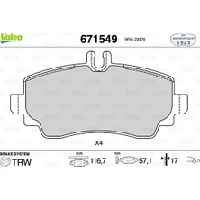 Valeo Depomix Fren Balatasi Ön Mercedes A-Class W168 99 04