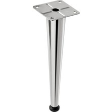 Badem10 (1 Adet) Omaks 25 cm Düz Tablalı Krom Renk Metal Mobilya Sehpa Ayağı Dayanıklı Mobilya Ayak