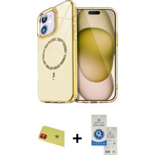 Marsilyan™- iPhone 11 Kılıf Kıvılcım Form Prime - Şeffaf Royal Nano Ekran Koruyucu + Rainbow Kamera Lens Koruma Cam - Kı