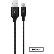 Ttec AlumiCable XXL Micro USB Kablo Siyah 3M 2DK22S