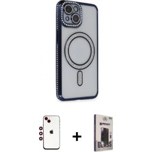 Marsilyan™- iPhone 14 Kılıf Zirve Doku Prime - Siyah Bilvis Hayalet Cam Ekran Koruyucu + Shine Kamera Lens - Kı