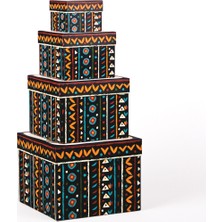 Decobox Afrıcan Dekoratif Kutu Seti (4 lü SET)