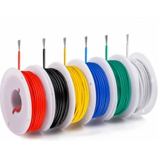 Robiz Kutulu 6 Renk Makaralı 24AWG 0.5mm 2.5A 60 Metre Elektrik Kablo Seti  Montaj Test Pcb Prototip Lehimleme Elektronik Devre Breadboard Atlama Kablosu Robot Diy Rc Pil