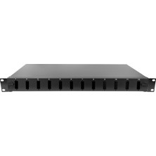 Alfafonet Ecoslide 12 Port Sc-Dx/lc-Qd 1ru Rack Tipi Siyah Fiber Optik Patch Panel
