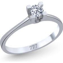 777 Diamond 14 Ayar Altın Pırlanta 0.40 Karat Tektaş Yüzük
