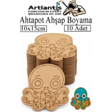 Artlantis Ahşap Boyama Deniz Canlıları 10 Adet 10X15CM Boyama Figürü Etkinlik Çoçuk Gelişim Motor Beceri Kreş Anasınıfı
