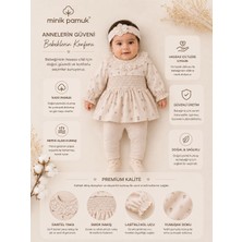 Minik Pamuk %100 Pamuk Dantel Yakalı Kız Bebek Takımı