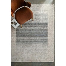 Halı Sepeti Romans Etro 2708 Krem - Spor Saçaklı Polyester Çizgili Çerçeveli Vintage Halı