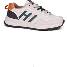 Nstil Erkek Bej Yeşil Spor Ayakkabı Rahat Yumuşak Taban Kaymaz Günlük Bağcıklı Sneaker 2064