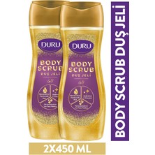 Duru Body Scrub Gold Duş Jeli 2X450 ml Lüks Koku ve Peeling Etkisiyle Cilt Bakımı