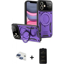 Marsilyan™- iPhone 11 Kılıf Kıvılcım Modern Serisi - Siyah 6d Antistatik Mat Seramik Hayalet Nano Ekran Koruyucu + Pers Alüminyum Kamera Lens - Lt