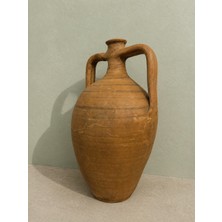 Ahşabın Ruhu El Yapımı Vintage Terracotta Amfora – Akdeniz Stil Dekoratif Küp - 60CM