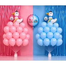 Parti Dükkanı Cinsiyet Partisi Balon Seti Girl Or Boy Folyo Balonlu Pembe Mavi Baby Shower Konsept Seti 43 Parça