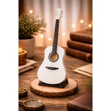 Basel Maison Dekoratif Ahşap Gitar Maketi 25 cm – El Işçiliği Mini Gitar Biblo & Şık Hediye