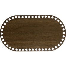 Ala Depo Ahşap Sepet Tepsi Tabanı 22 x 12 cm Oval Ceviz Çift Yüz 3 mm Mdf