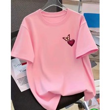 Nigrum Pardus Nıgrum Pardus Yeni Sezon Kelebeğin Kalbi Baskılı %100 Pamuk Büyük Beden Kadın T-Shirt