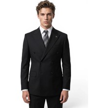 HERMOSE Signature | Onyx Siyah Kruvaze Takım Elbise