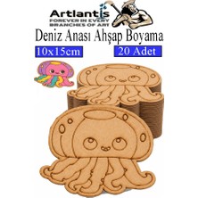 Artlantis Ahşap Boyama Deniz Canlıları 20 Adet 10X15CM Boyama Figürü Etkinlik Çoçuk Gelişim Motor Beceri Kreş Anasınıfı