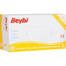Beybi Lateks Pudrasız Muayene Eldiven L 100´LÜ