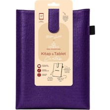 Ephesus Yayınları Yeni Nesil Kitap ve Tablet Çantası - Özel Deri Dokulu Mor Melisa Şentürk