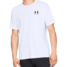 Under Armour M Sportstyle Lc Ss Erkek Beyaz T-shirt Nefes Alabilir Kumaş ile Rahat Kesim