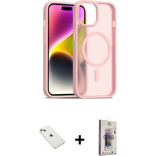 Marsilyan™- iPhone 14 Kılıf Siluet Minimal Prime - Siyah Bilvis 3D Cam Ekran Koruyucu + Diamond Kamera Lens - Pe