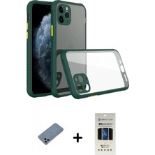 Marsilyan™- iPhone 11 Pro Kılıf Nova Asil Özel Seri - Siyah 5d Hayalet Cam Ekran Koruyucu + Shine Kamera Lens Koruma Cam - Sabe