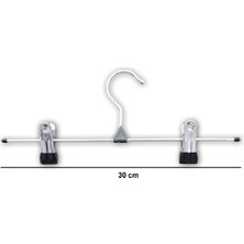 Ağırsoy 10 Adet Paslanmaz Çelik Mandallı, Galvaniz Teli, Etek Pantolon Askısı 30 cm