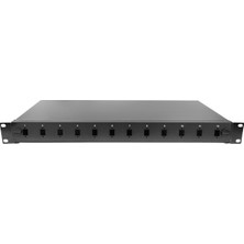 Alfafonet Ecoslide 12 Port Sc-Sx/lc-Dx 1ru Rack Tipi Siyah Fiber Optik Patch Panel