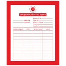 Kaya Kırmızı Soruşturma Ceza Dava İcra Avukat Dosyası 100'lü 1. 27x33 cm Ölçülerinde