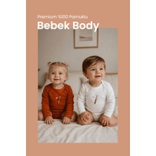İlays Babywearing Premium %100 Pamuklu Çıt Çıtlı Nakışlı Uzun Kollu Bebek Zıbın Body 2li Set Takım