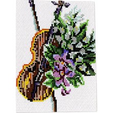 İğne İzi Desenli Kanaviçe Seti – El Işi Nakış Kiti, Renkli Ipliklerle Tam Set 20X28