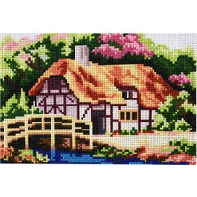 İğne İzi Desenli Kanaviçe Seti – El Işi Nakış Kiti, Renkli Ipliklerle Tam Set 20X28
