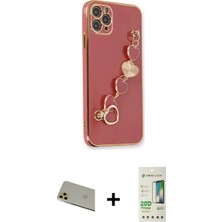 Marsilyan™- iPhone 11 Pro Max Kılıf Nova Işık Prime - Siyah 20D Premium Cam Ekran Koruyucu + Rainbow Kamera Lens Koruma Cam - Gd