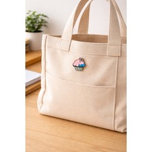 Shu Coffee Pastel Cupcake Pin-Rozet | Çanta, Kot Ceket ve Sırt Çantası Aksesuarı