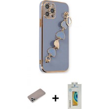 Marsilyan™- iPhone 12 Pro Max Kılıf Nova Işık Prime - Siyah Polymer Nano Ekran Koruyucu + Shine Kamera Lens Koruma Cam - Sabe