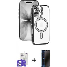 Marsilyan™- iPhone 17 Kılıf Zirve Doku Prime - Siyah 3D Antistatik Hayalet Cam Ekran Koruyucu + Bilvis Titan Kamera Lens - Sh